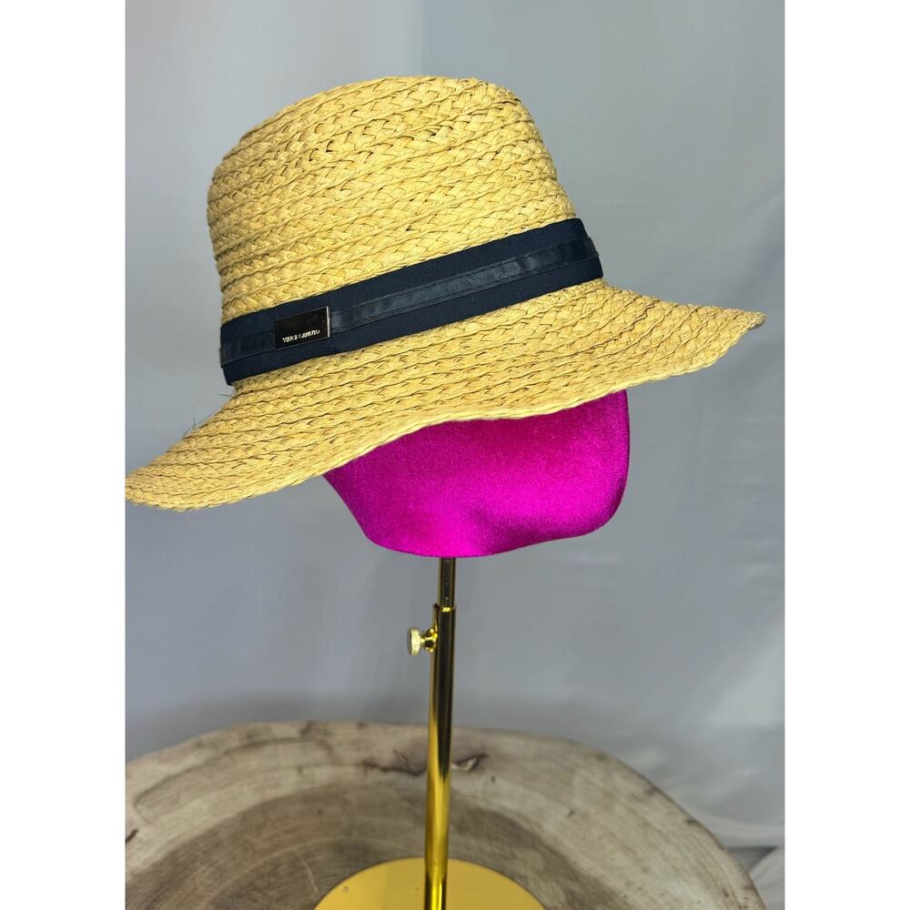 Vince Camuto Straw Panama Hat with Ribbon Trim - O/S (One Size)